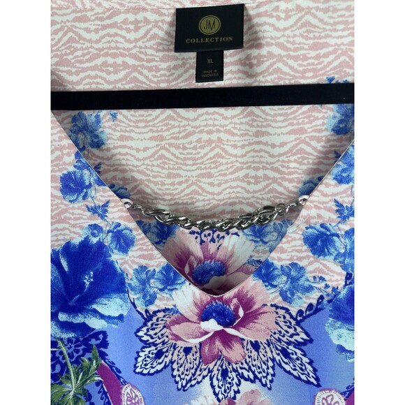 JM Collection Womens Printed‎ Swing Dress Pink  And Blue Size XL - Picture 3 of 11